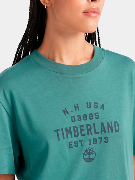 T-shirt męski bawełniany Timberland TB0A5UF7 S Zielony (194903902179) - obraz 3