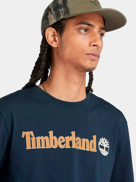 Футболка бавовняна довга чоловіча Timberland TB0A5UPQ S Синя (194902997046) - зображення 4