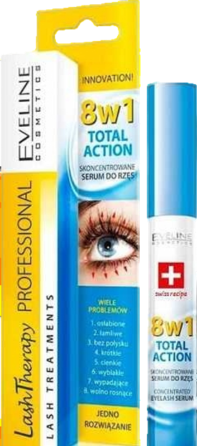 Zestaw serum do rzęs Eveline Lash Therapy Professional Skoncentrowane 8 w 1 Total Action 8 x 10 ml (5901761914603) - obraz 1