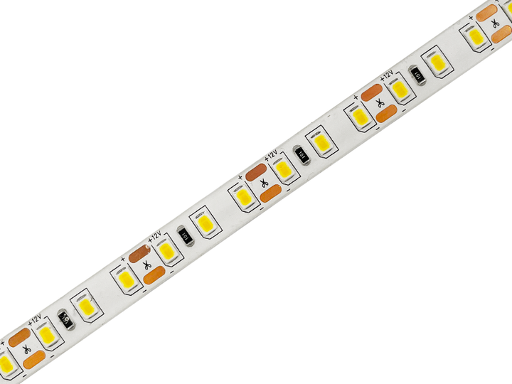 Світлодіодна стрічка 1 м SMD3528 120 LED 12В 9.6Вт/м IP65 2700-3500К теплий білий - зображення 4
