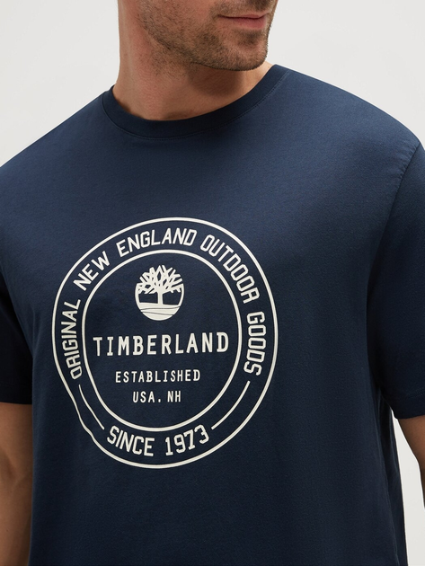 Футболка бавовняна довга чоловіча Timberland TB0A6GF5 S Синя (196247861587) - зображення 4