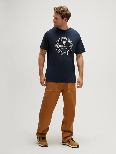 Футболка бавовняна довга чоловіча Timberland TB0A6GF5 XL Синя (196247862003) - зображення 3