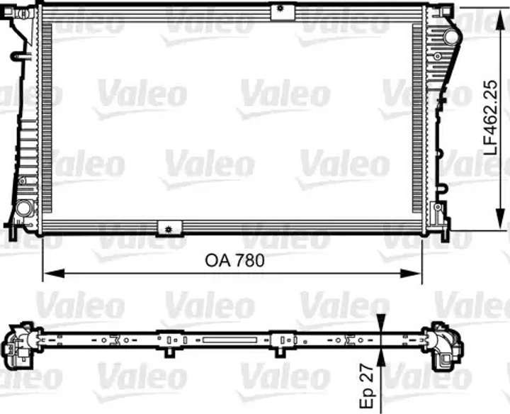 Радіатор охолодження двигуна OPEL VIVARO, RENAULT TRAFIC, VALEO (734931) - зображення 1