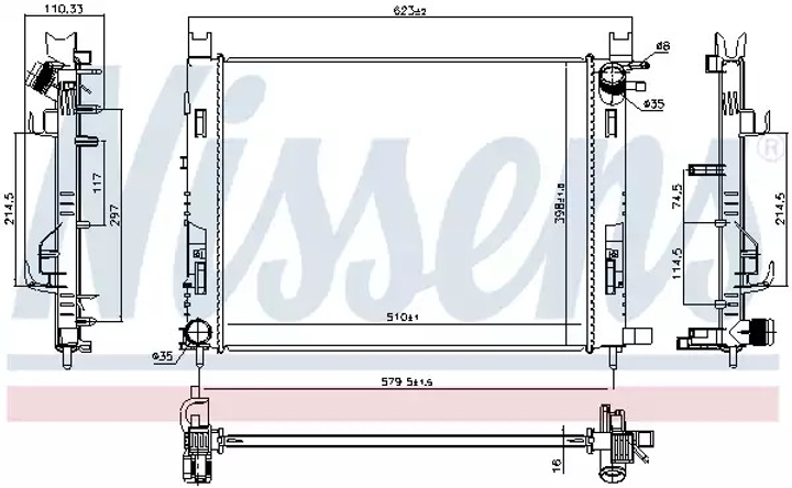 Радиатор охлаждения, NISSENS (637627) - изображение 1