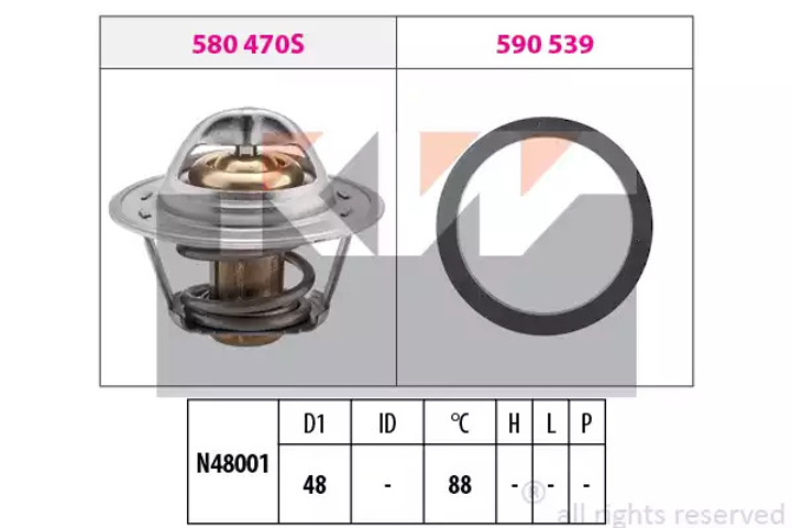 580 470 KW Термостат (аналог EPS 1.880.470/Facet 7.8470 ), KW (580470) - зображення 1