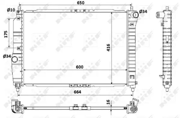 Радиатор охлаждения двигателя CHEVROLET (GM) Aveo 06- (NRF), NRF (53902) - изображение 1