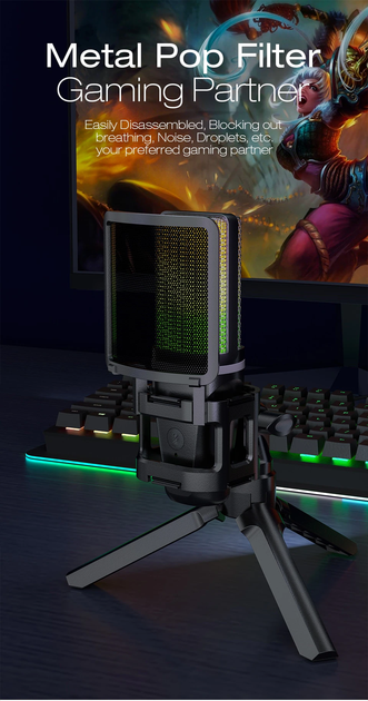 Микрофон Zealsound A68 USB с RGB-подсветкой - изображение 5