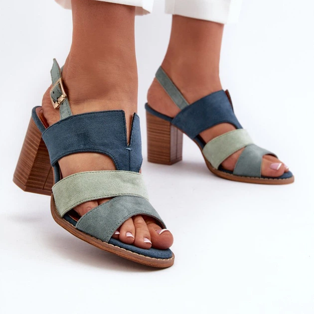 Sandały damskie na słupku Qutima 36 Granatowe (5905677182965) - obraz 6