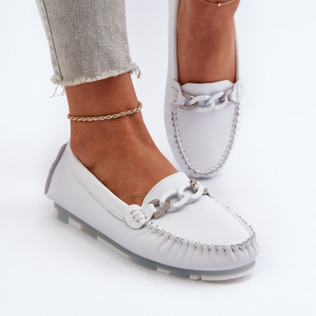 Женские мокасины кожаные S.Barski LR339 36 Белые (5905677164787 ...