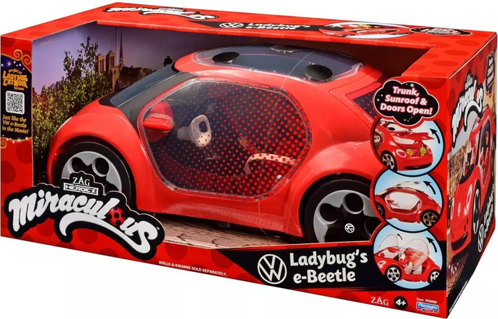 Samochód Miraculous  Lady Bug Volkswagen E-Beetle (0043377506690) - obraz 2