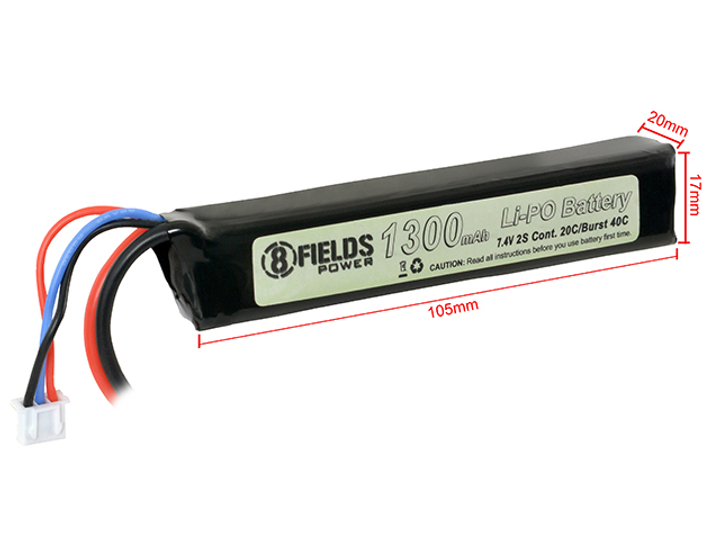 Акумулятор 8Fields LiPo 7.4V 1300mAh 7,4V 20/40C - изображение 2