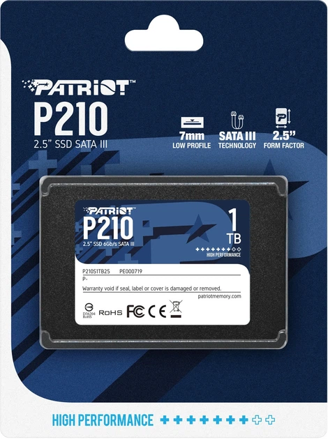 Накопичувач SSD 1Tb PATRIOT P210 2.5