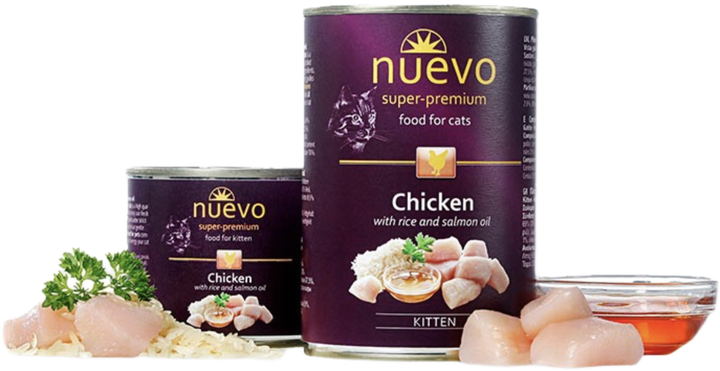 Вологий корм для котів Nuevo Chicken Kitten з куркою 400 г (4250231595226) - зображення 1