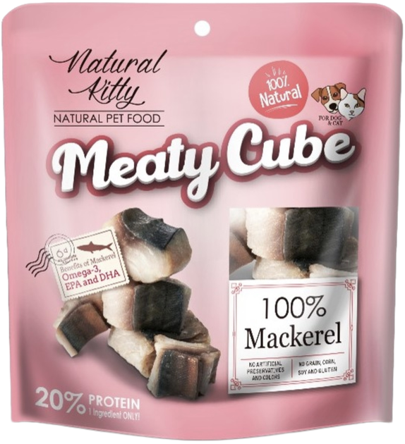 Przysmak dla kotów i psów Natural Kitty Meaty Cube z makreli 60 g (4712937601750) - obraz 1