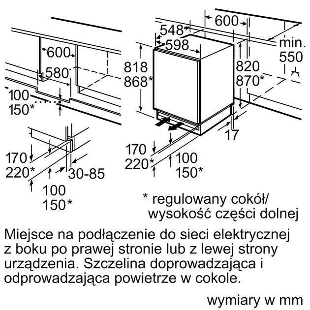 Lodówka do zabudowy Bosch Serie 6 KUL15ADF0 - obraz 4
