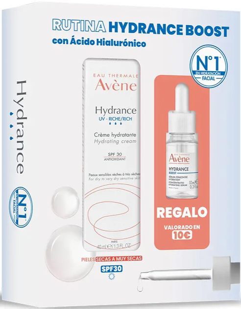 Zestaw do pielęgnacji twarzy Avene Hydrance Krem nawilżający do twarzy 40 ml + Koncentrat-serum do twarzy 10 ml (3282779360371) - obraz 1