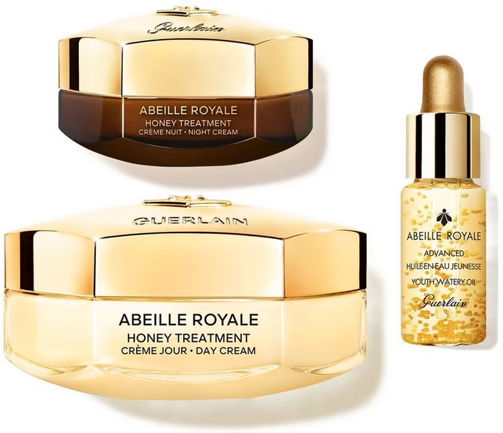 Zestaw do pielęgnacji twarzy Guerlain Abeille Royale Krem na dzień 50 ml + Krem na noc 15 ml + Olejek 5 ml + Kosmetyczka (3346470619951) - obraz 2