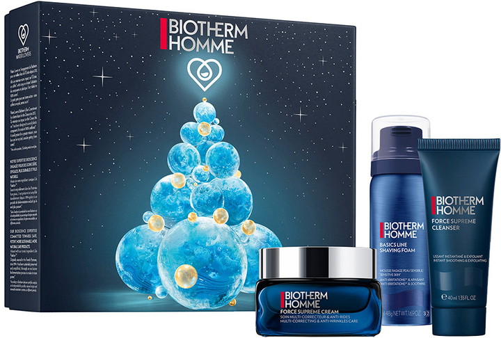 Набір для догляду за обличчям Biotherm Men My Corrective Anti-Aging Routine Крем для обличчя 50 мл + Піна для гоління 50 мл + Очищувальний гель 40 мл (3614274102376) - зображення 1