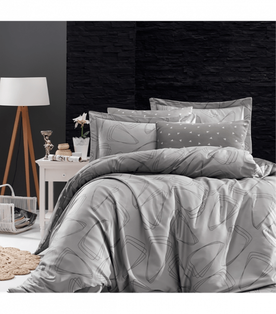 Комплект постільної білизни Satin Cotton First Choice - First Choice - S-354 Rovena Grey - Євро - Світло-сірий - Фото 1 Комплект постільної білизни Satin Cotton First Choice - First Choice - S-354 Rovena Grey - Євро - Світло-сірий - зображення 1
