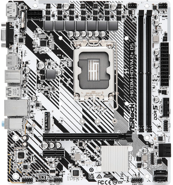 Płyta główna ASRock H610M-HDV/M.2+ D5 (s1700, Intel H610, PCI-Ex16) - obraz 1