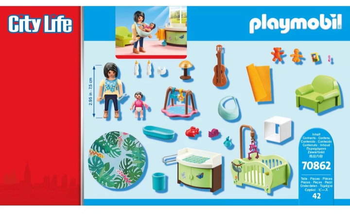 Ігровий набір із фігурками Playmobil City Life Baby Room 42 деталі (4008789708625) - зображення 2