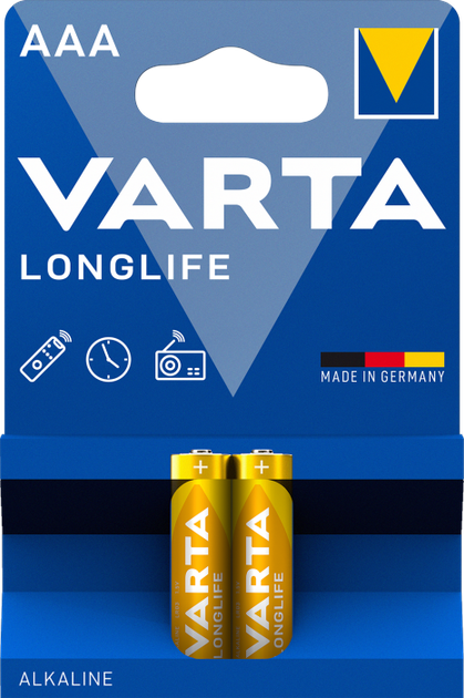 Батарейка VARTA LONGLIFE AAA BLI 2 (4103101412) - Фото 1 Батарейка VARTA LONGLIFE AAA BLI 2 (4103101412) - изображение 1