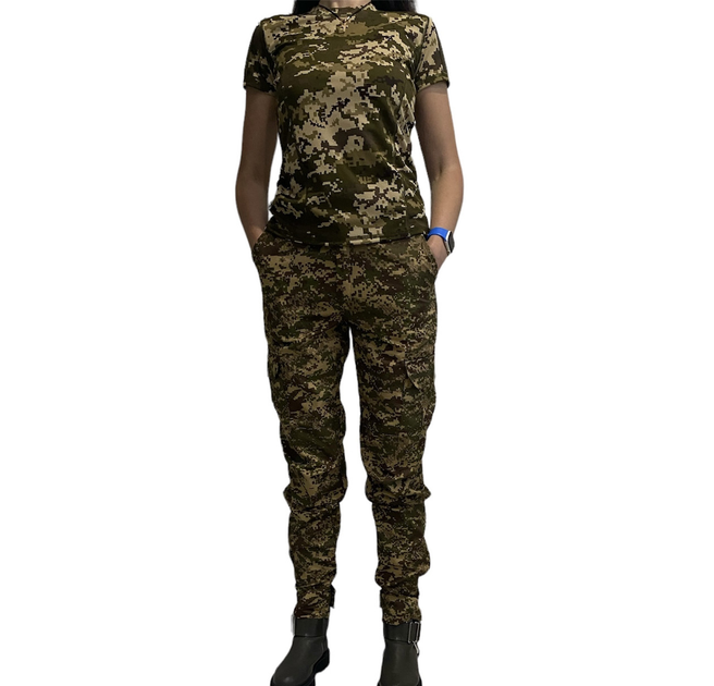 Жіноча військова тактична футболка 3XL піксель - изображение 2