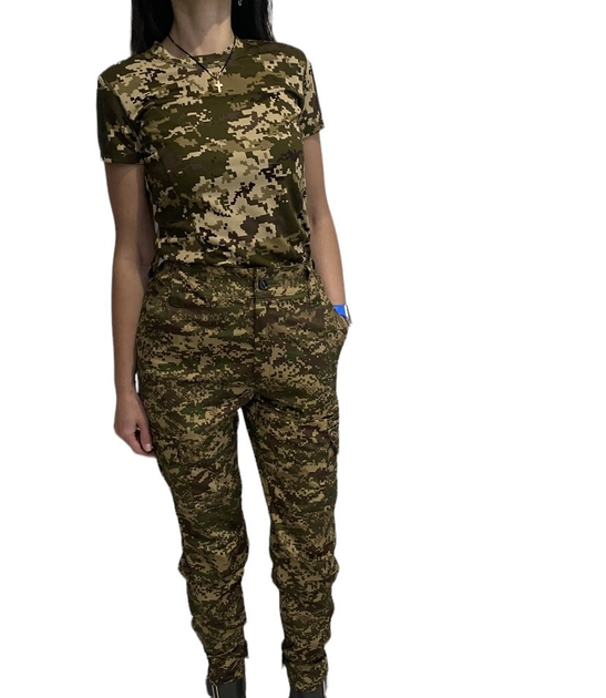 Жіноча військова тактична футболка 38 піксель - изображение 1