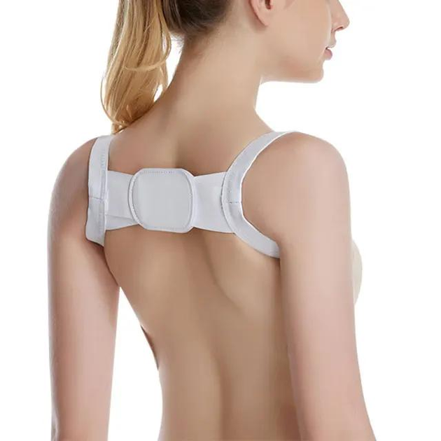 Корректор осанки регулируемый для поддержания спины на липучках, универсальный размер, Белый - изображение 2