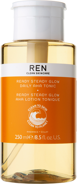 Tonik do twarzy Ren Radiance Ready Steady Glow Daily AHA 250 ml (5060389246951) - obraz 1