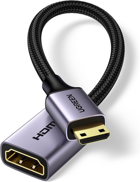 Кабель Ugreen Mini HDMI штекер to HDMI 2.0 разъем 4K 60Hz 25CM Space ...
