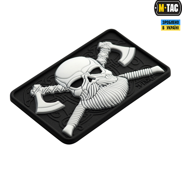 Нашивка M-Tac Bearded Skull 3D PVC Black/White - изображение 1