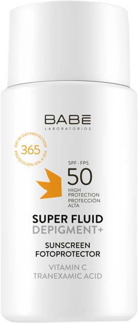 Fluid przeciwsłoneczny depigment Babe Laboratorios Sun protection z kwasem traneksamowym i witaminą C SPF 50 50 ml (8436571631978) - obraz 1