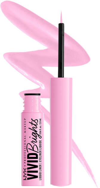 Матовий рідкий лайнер NYX Professional Makeup Vivid Brights Colored Liquid Eyeliner 09 Sneaky Pink 2 мл (800897230890) - зображення 2