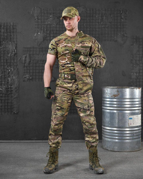 Тактический военный полевой костюм Defender ( Китель + Футболка + Штаны ), Камуфляж: Мультикам, Размер: M - изображение 1