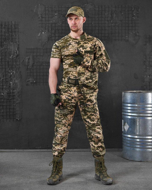 Тактический военный полевой костюм Defender ( Китель + Футболка + Штаны ), Камуфляж: Пиксель ВСУ, Размер: M - изображение 1