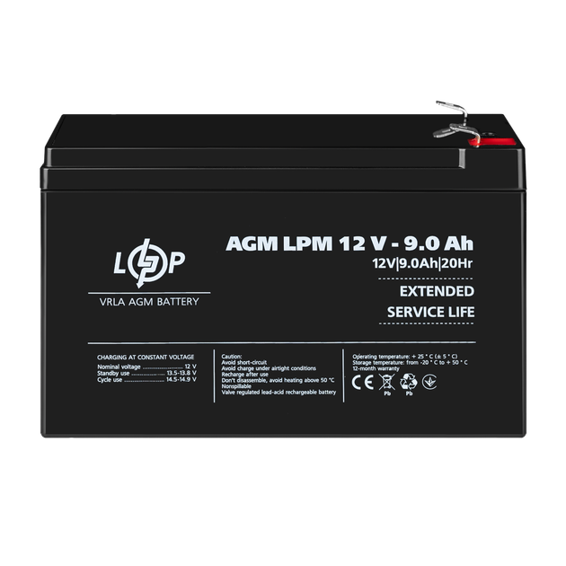 Акумулятор свинцево-кислотний LogicPower AGM LPM 12 - 9.0 AH - зображення 2