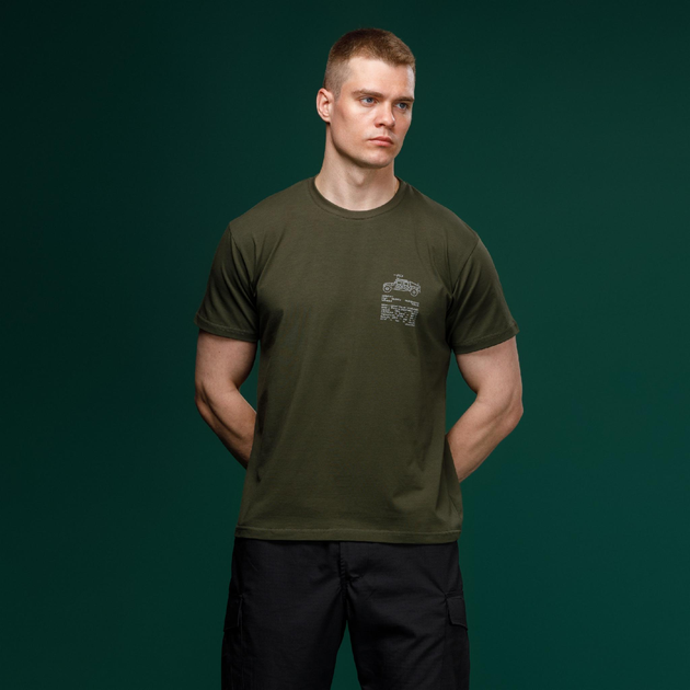 Футболка Basic Military T-Shirt. HMMWV. Cotton, олива. Розмір S - зображення 2