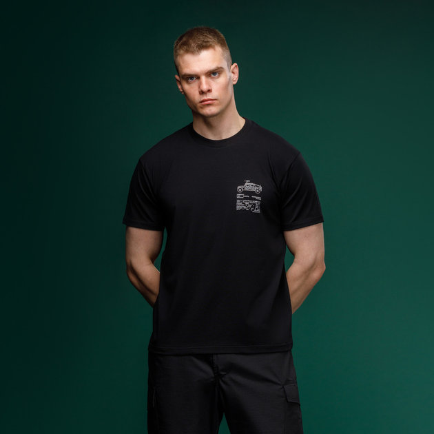 Футболка Basic Military T-Shirt. HMMWV. Cotton, чёрный. Размер L - изображение 2