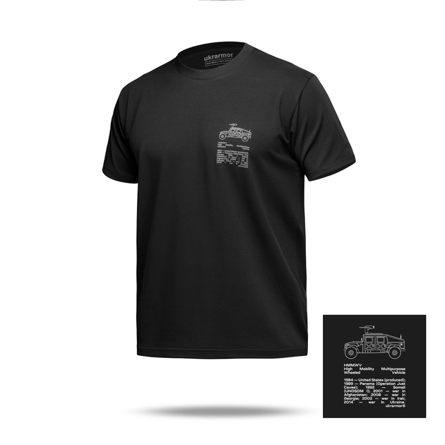 Футболка Basic Military T-Shirt. HMMWV. Cotton, чёрный. Размер S - изображение 1