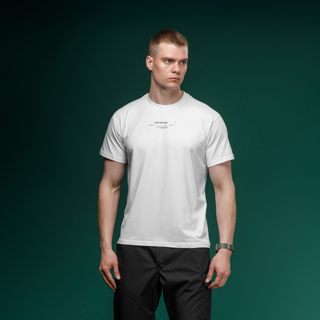 Футболка Basic Military T-Shirt с авторским принтом NAME. Белая. Размер M - изображение 2