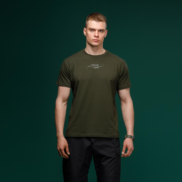 Футболка Basic Military T-Shirt с авторским принтом NAME. Олива. Размер M - изображение 2