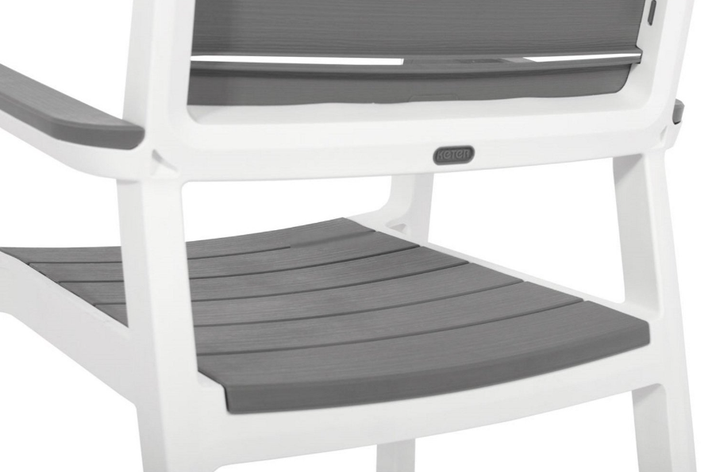 Стілець пластиковий садовий Keter Harmony Armchair 236052 сірий/білий - Фото 4 Стілець пластиковий садовий Keter Harmony Armchair 236052 сірий/білий - зображення 4