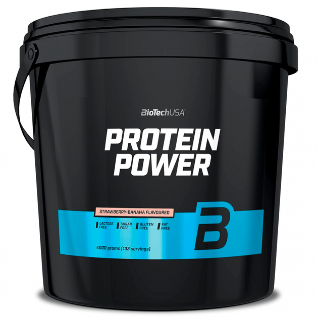 Протеин комплексный BiotechUSA Protein Power, 4000 г., Полуниця-банан - Фото 1 Протеин комплексный BiotechUSA Protein Power, 4000 г., Полуниця-банан - изображение 1