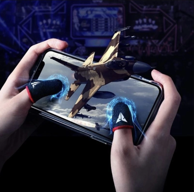 Кіберспортивні сенсорні напальчники для ігор на телефоні в CoD Garena Free Fire Fifa (геймпад курки) 4 шт Сірий Без Бренда - зображення 2