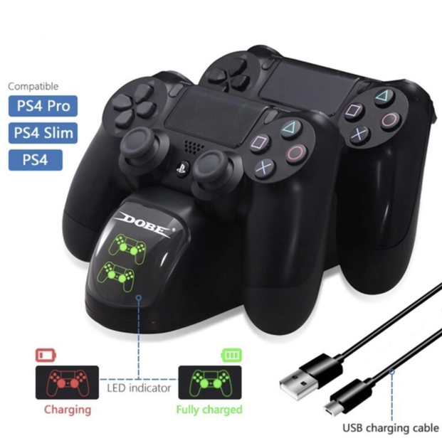 Зарядка для джойстика PS4 Dobe Док Станция для PlayStation 4 Dualshock Черный - Фото 2 Зарядка для джойстика PS4 Dobe Док Станция для PlayStation 4 Dualshock Черный - изображение 2