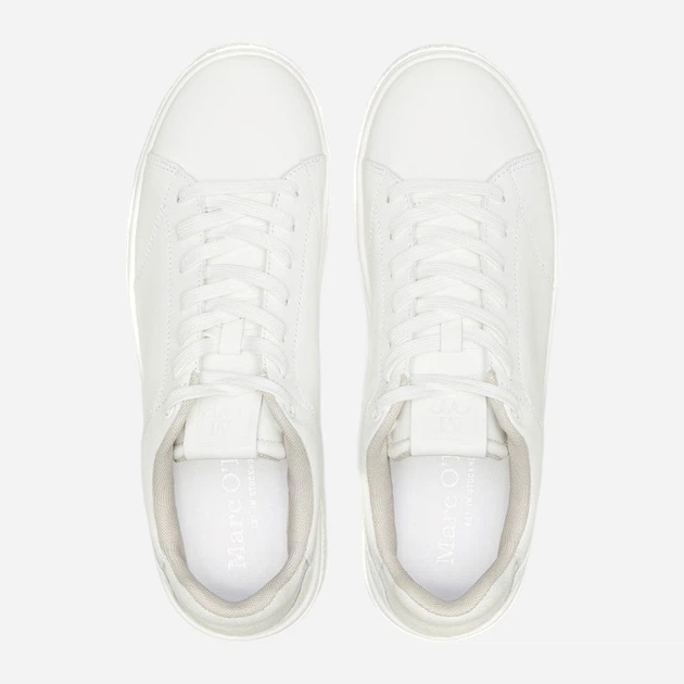 Sneakersy męskie skórzane do kostki MARC O'POLO mpo40128123501146114 44 Białe (4068066091864) - obraz 4