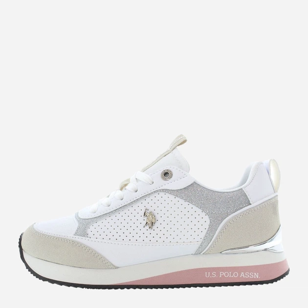 Buty sportowe damskie U.S. Polo Assn uspfrisby003w-whisil 39 Białe/Szare/Beżowe (8055197449486) - obraz 3