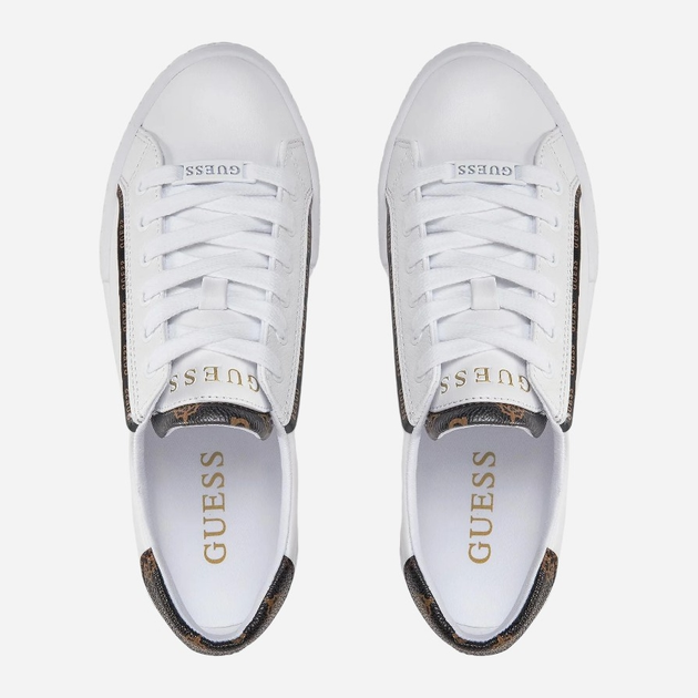 Sneakersy damskie do kostki Guess gssfljpr6ele12white 40 Białe (7626101697678) - obraz 5