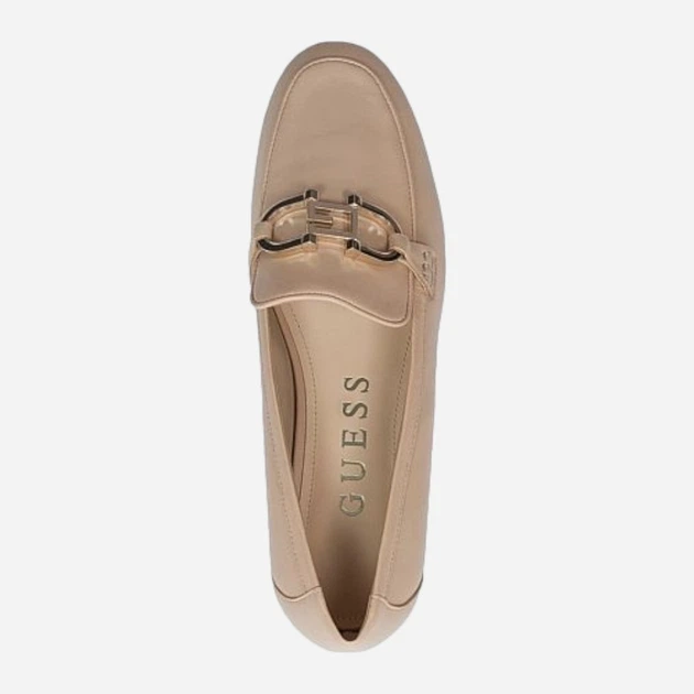 Loafersy damskie skórzane Guess gssfljisalea14natu 38 Beżowe (7626101682162) - obraz 5